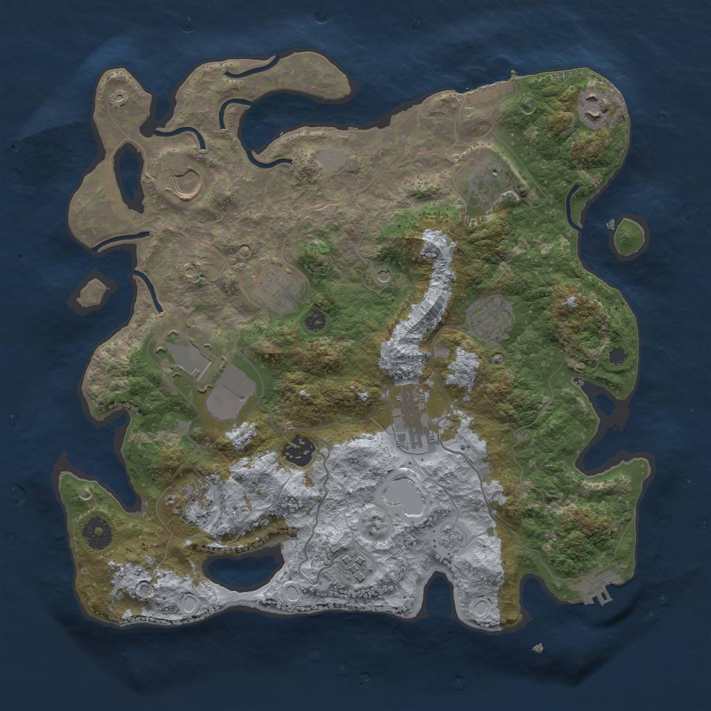 Rust Map: Procedural Map, Size: 3500, Seed: 1777962635, 19 Monuments