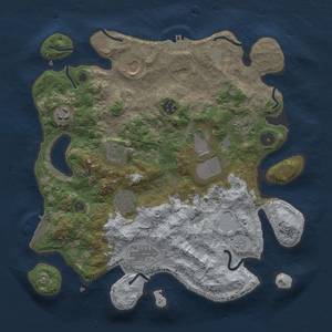 Thumbnail Rust Map: Procedural Map, Size: 3500, Seed: 612422721, 17 Monuments