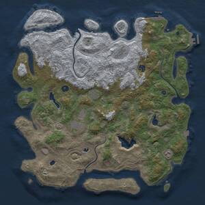 Thumbnail Rust Map: Procedural Map, Size: 4500, Seed: 587593628, 13 Monuments