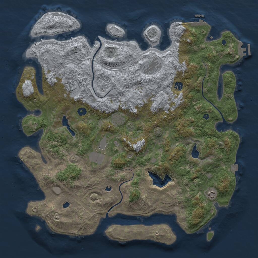 Rust Map: Procedural Map, Size: 4500, Seed: 587593628, 13 Monuments