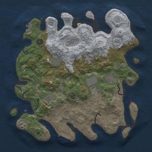 Thumbnail Rust Map: Procedural Map, Size: 3600, Seed: 10712, 18 Monuments