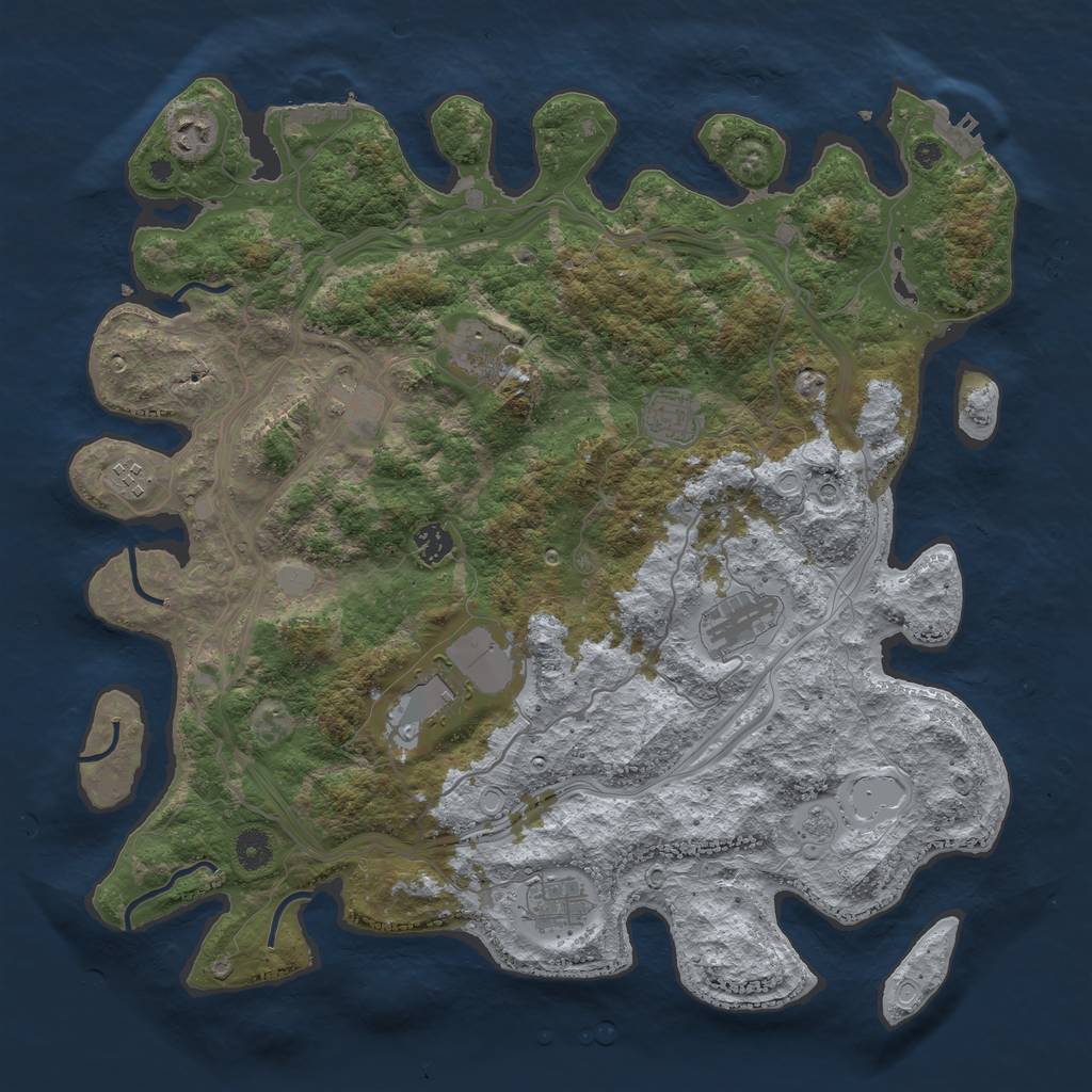 Rust Map: Procedural Map, Size: 4250, Seed: 1418537241, 18 Monuments