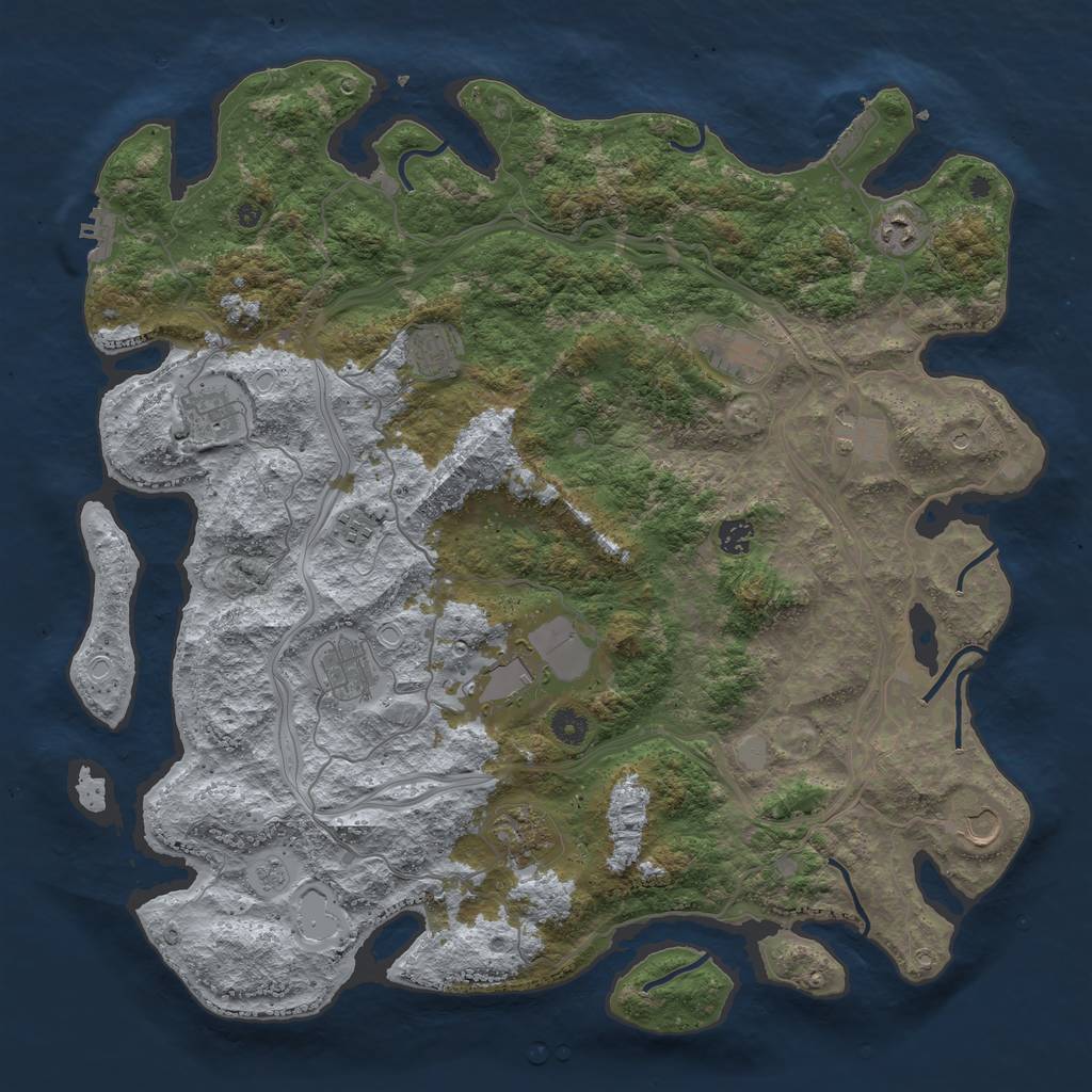 Rust Map: Procedural Map, Size: 4500, Seed: 1897351580, 20 Monuments