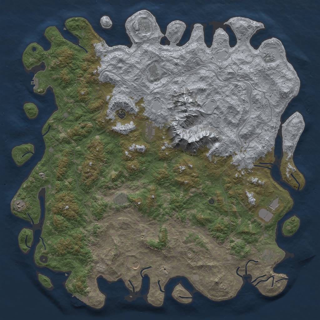 Rust Map: Procedural Map, Size: 6000, Seed: 651204907, 20 Monuments