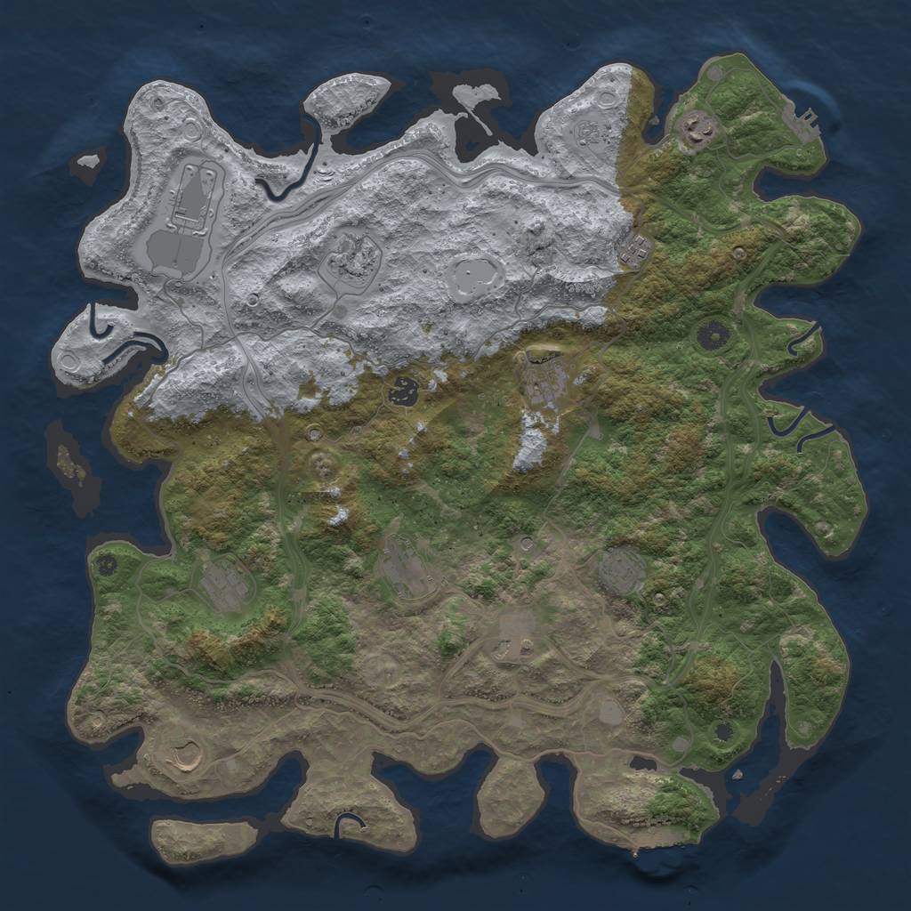 Rust Map: Procedural Map, Size: 4500, Seed: 289559955, 20 Monuments