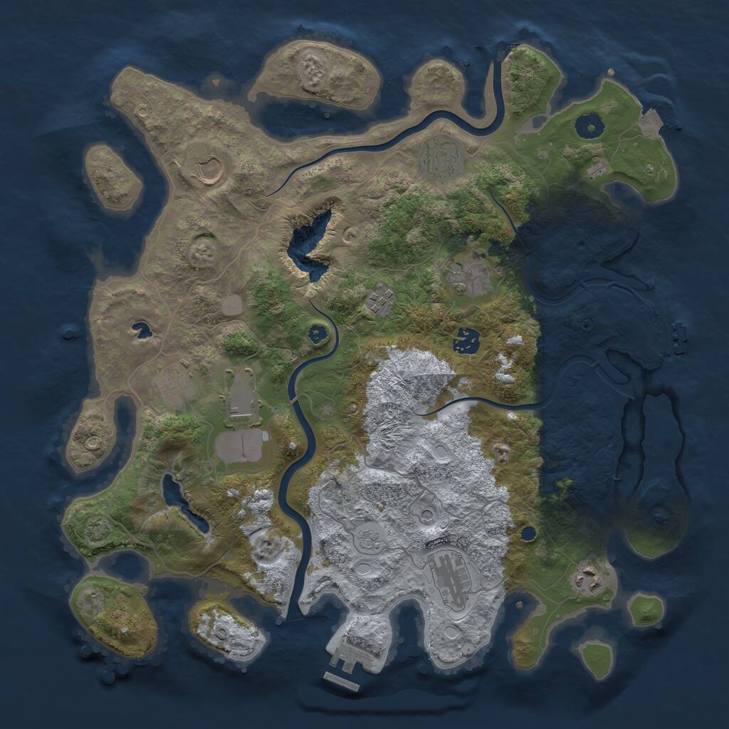 Rust Map: Procedural Map, Size: 4000, Seed: 160826683, 15 Monuments