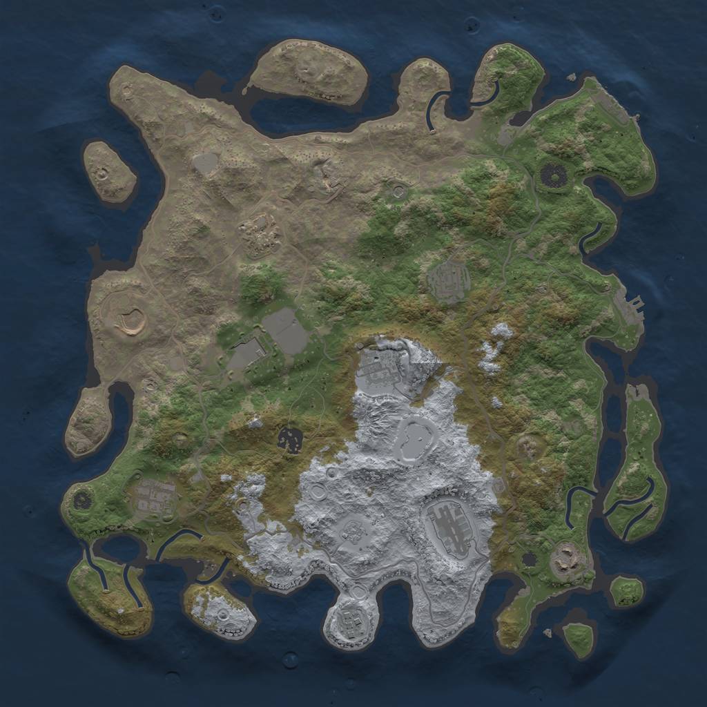 Rust Map: Procedural Map, Size: 4000, Seed: 160826683, 19 Monuments