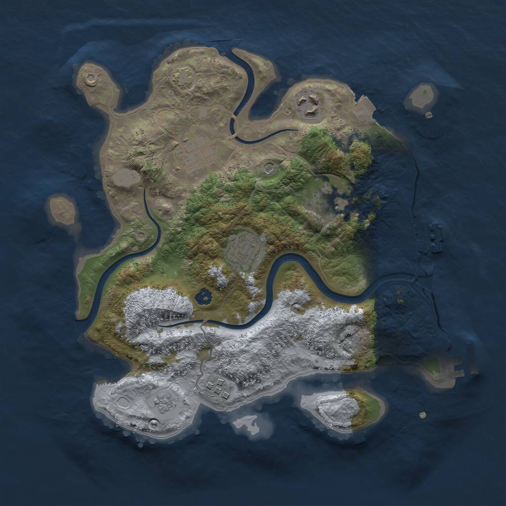 Rust Map: Procedural Map, Size: 3000, Seed: 1992854558, 11 Monuments