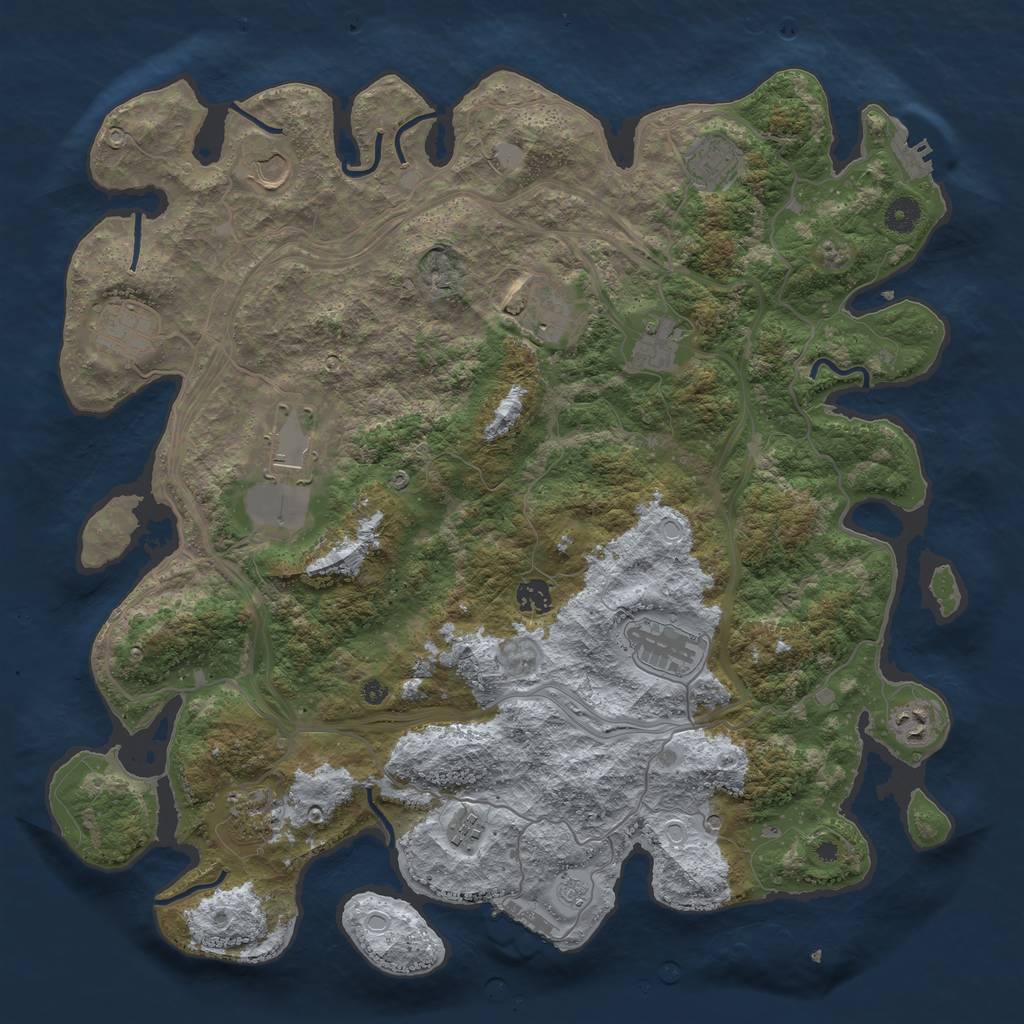 Rust Map: Procedural Map, Size: 4300, Seed: 1497072778, 20 Monuments