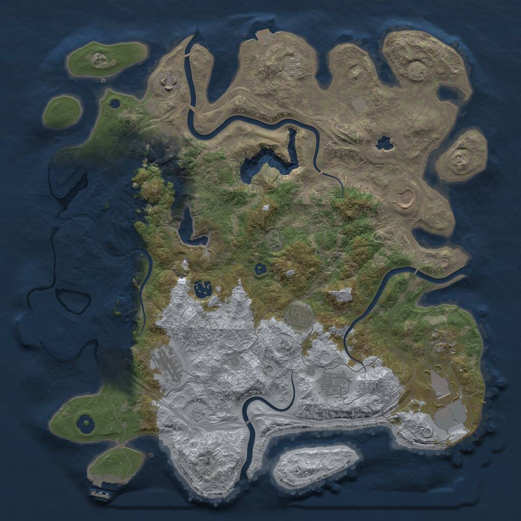 Rust Map: Procedural Map, Size: 4250, Seed: 106128251, 16 Monuments