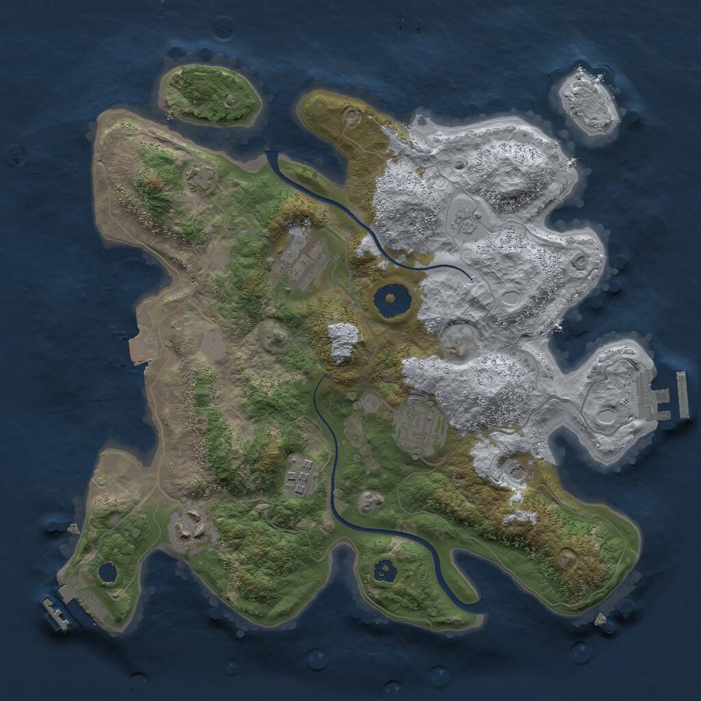 Rust Map: Procedural Map, Size: 3000, Seed: 112542602, 10 Monuments