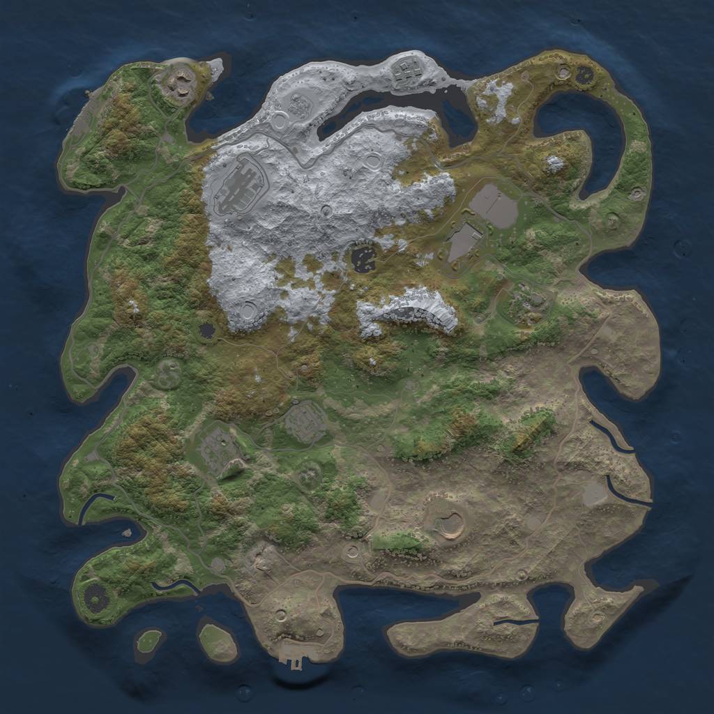 Rust Map: Procedural Map, Size: 4000, Seed: 1827579680, 18 Monuments