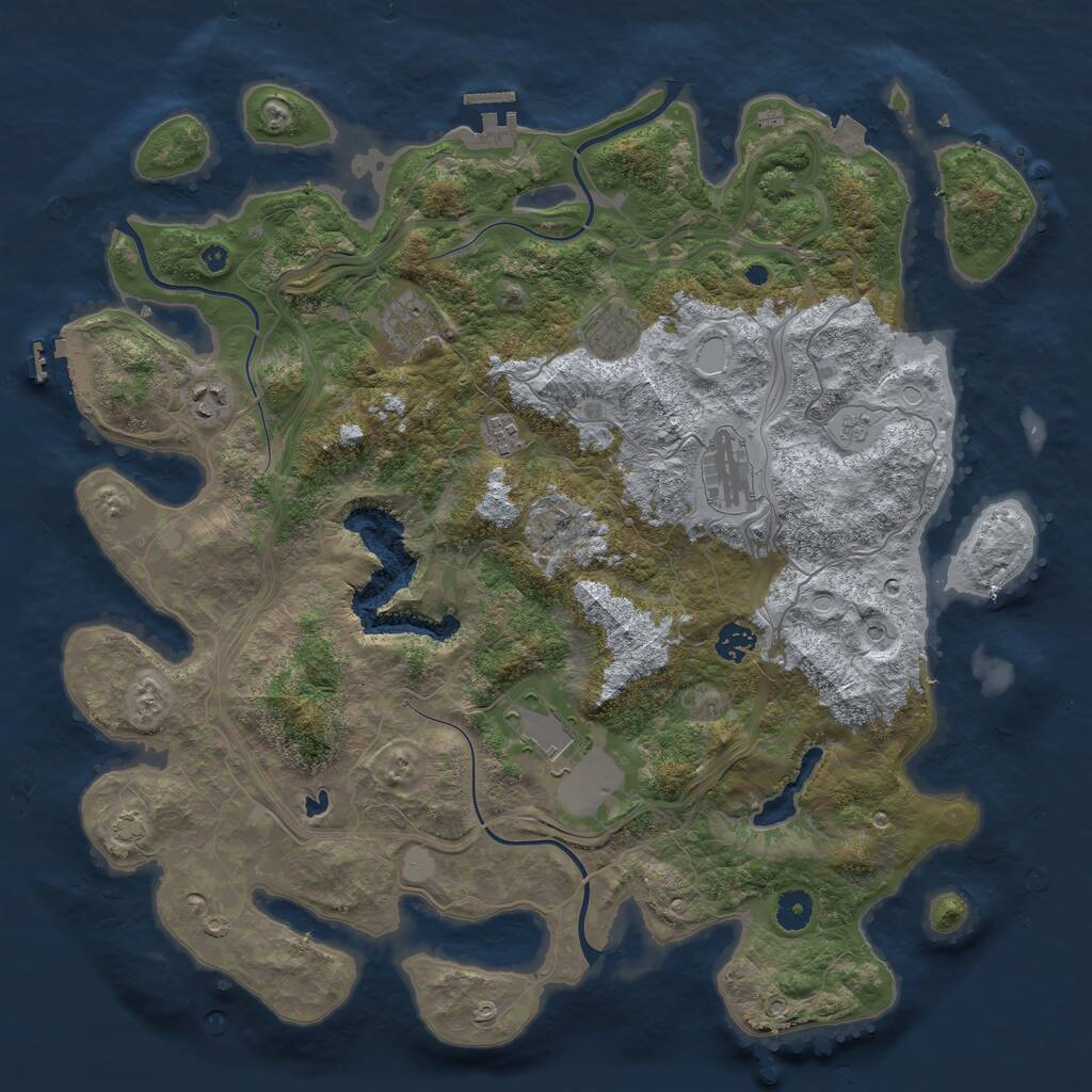 Rust Map: Procedural Map, Size: 4250, Seed: 2147483, 13 Monuments