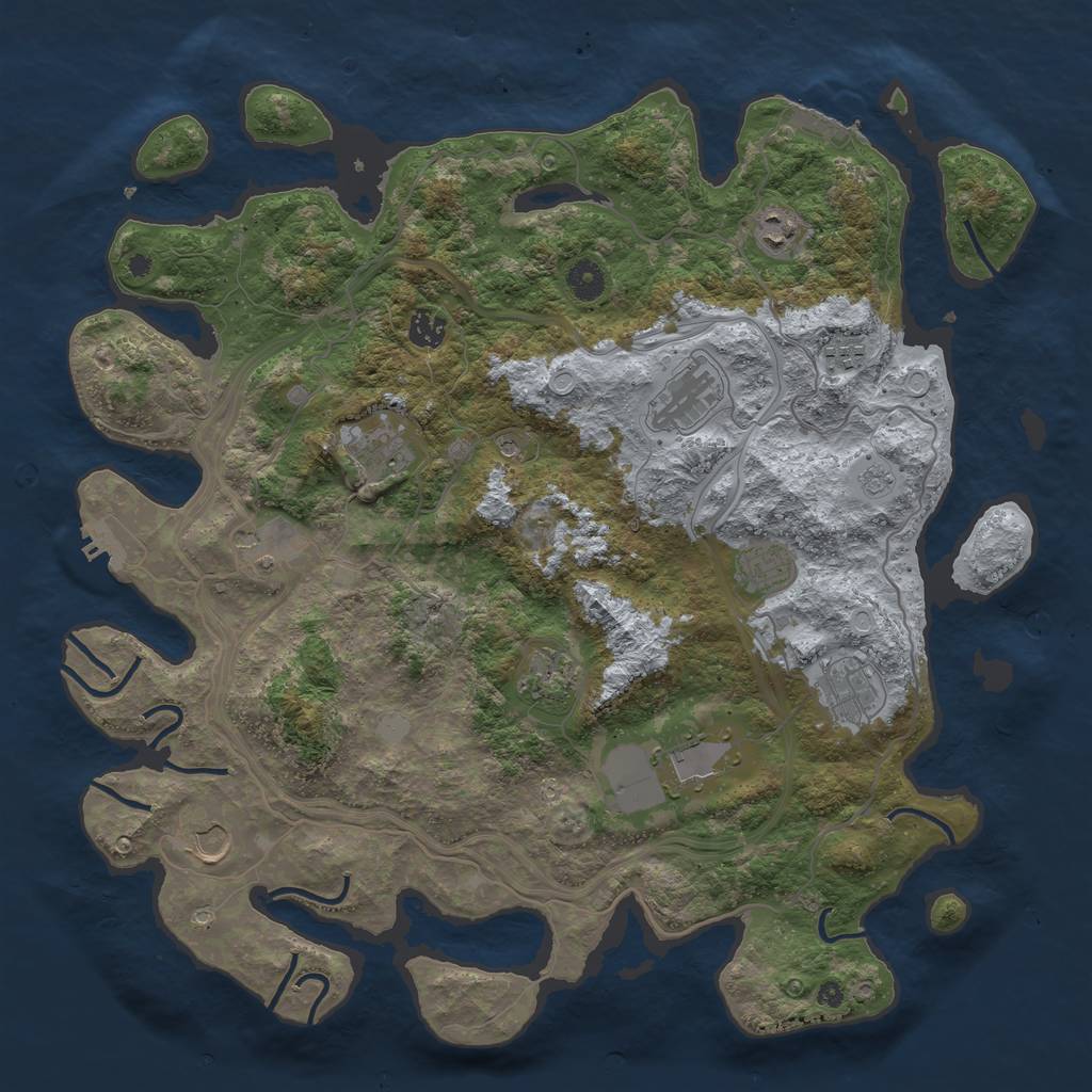 Rust Map: Procedural Map, Size: 4250, Seed: 2147483, 20 Monuments
