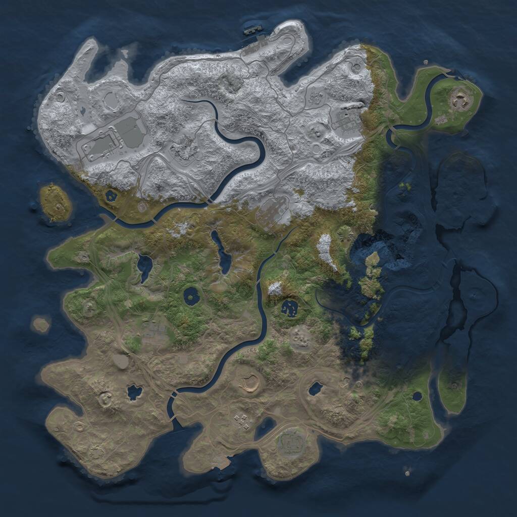 Rust Map: Procedural Map, Size: 4500, Seed: 6551345, 17 Monuments