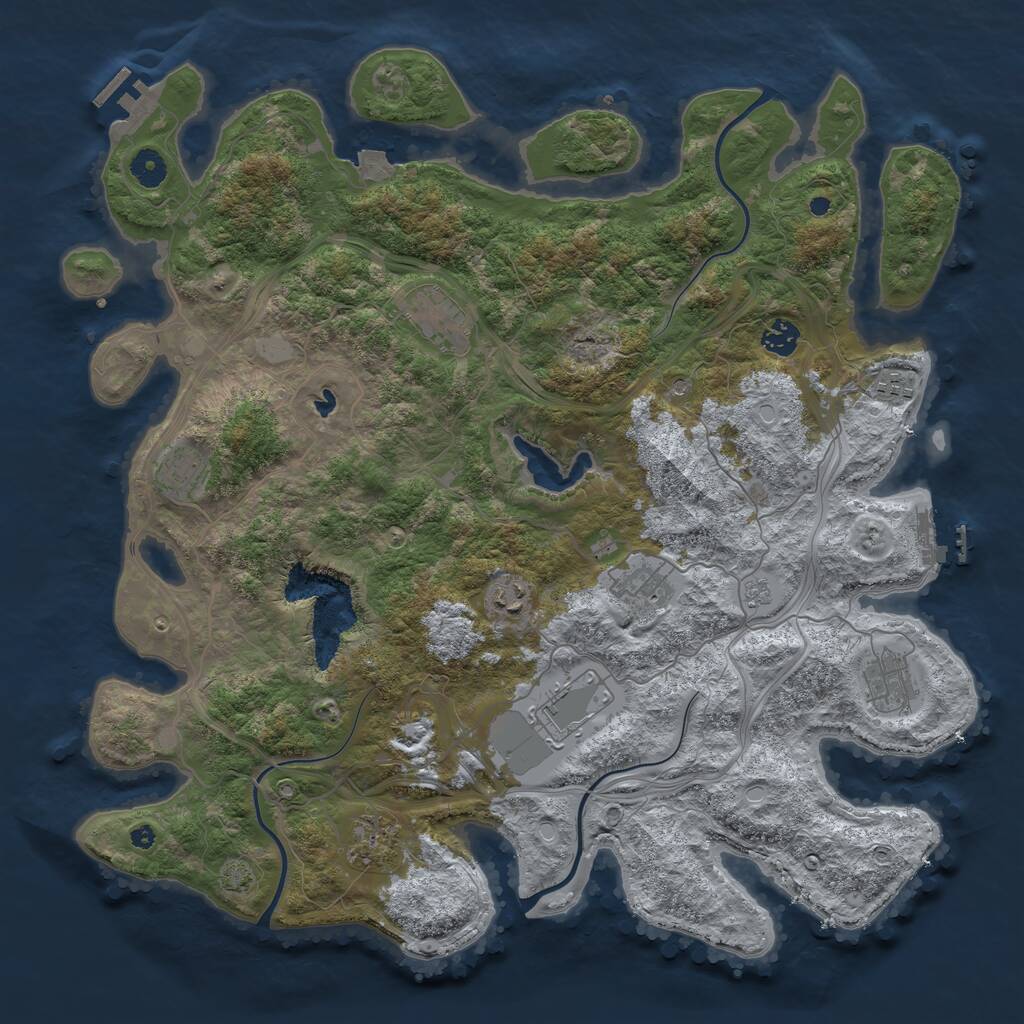 Rust Map: Procedural Map, Size: 4250, Seed: 86466, 15 Monuments