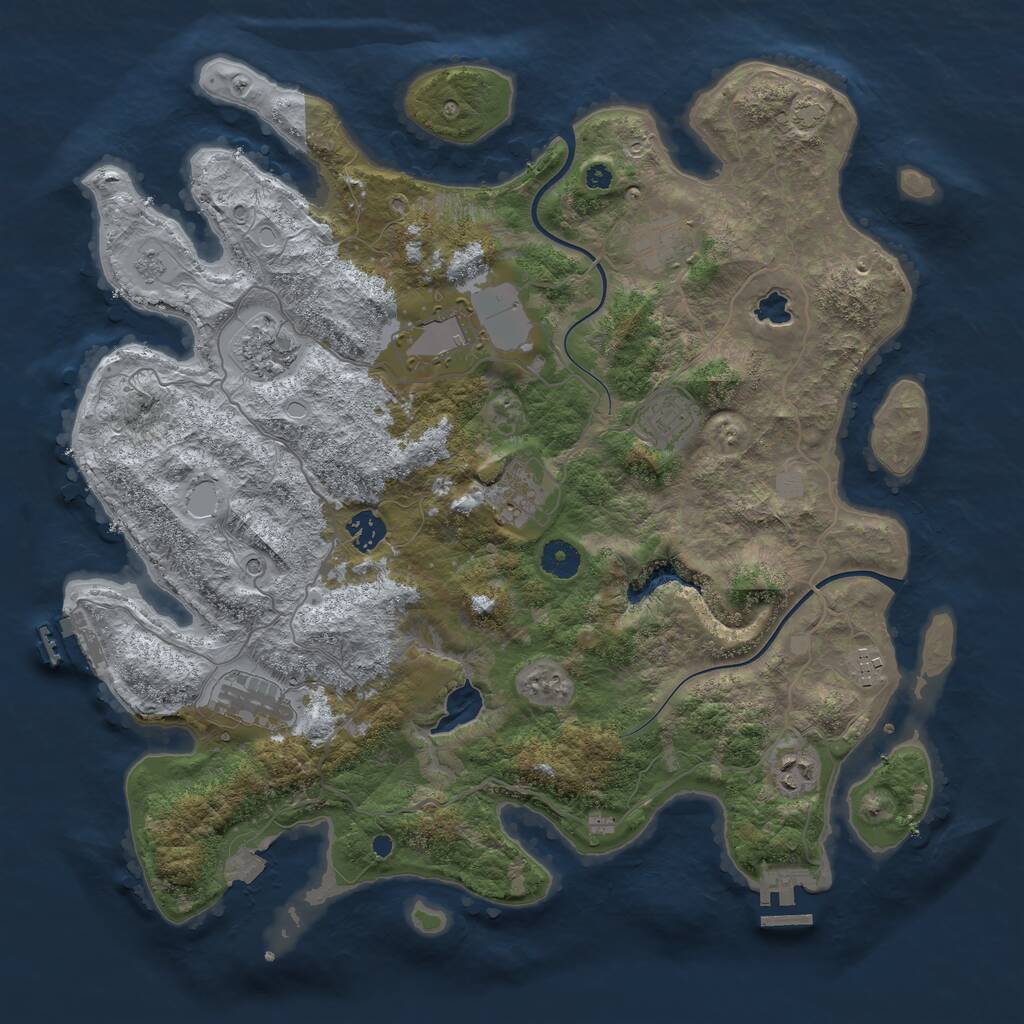 Rust Map: Procedural Map, Size: 4000, Seed: 1421865562, 15 Monuments