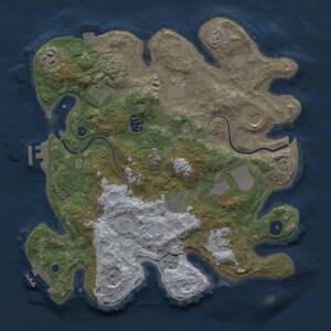 Thumbnail Rust Map: Procedural Map, Size: 3500, Seed: 1029837465, 15 Monuments