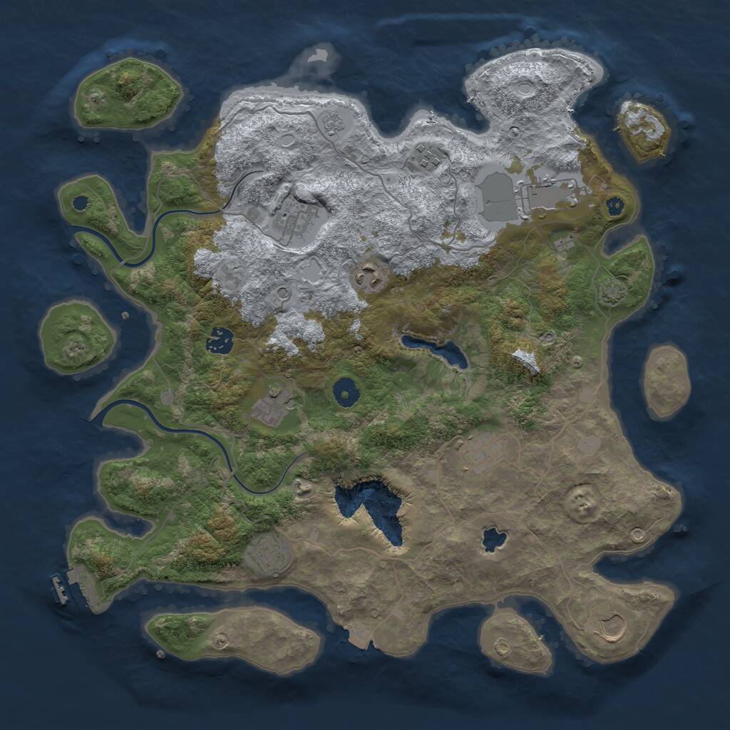 Rust Map: Procedural Map, Size: 4000, Seed: 2010913415, 14 Monuments