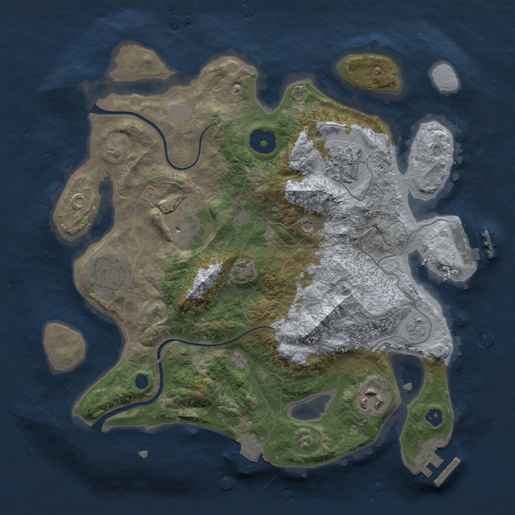 Rust Map: Procedural Map, Size: 3000, Seed: 1898967047, 10 Monuments