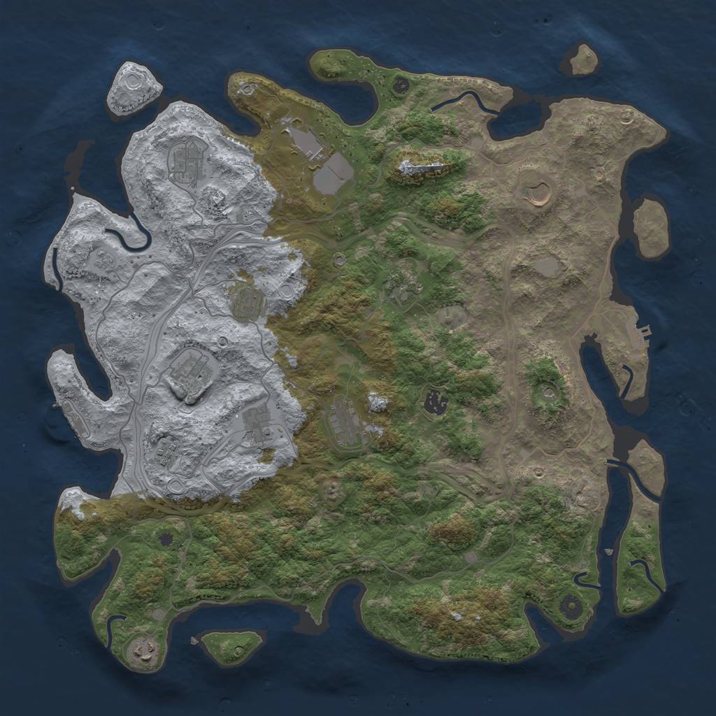 Rust Map: Procedural Map, Size: 4500, Seed: 8415236, 20 Monuments