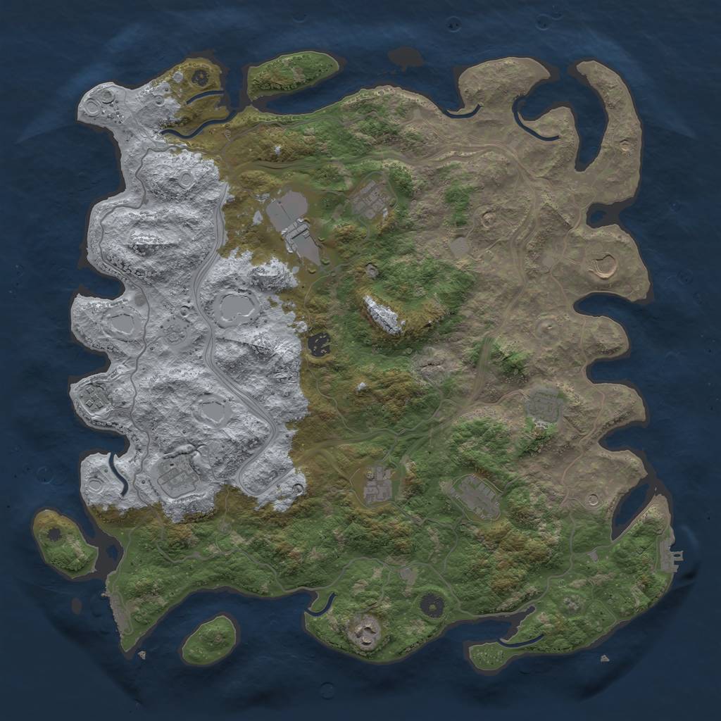 Rust Map: Procedural Map, Size: 4500, Seed: 133720, 19 Monuments