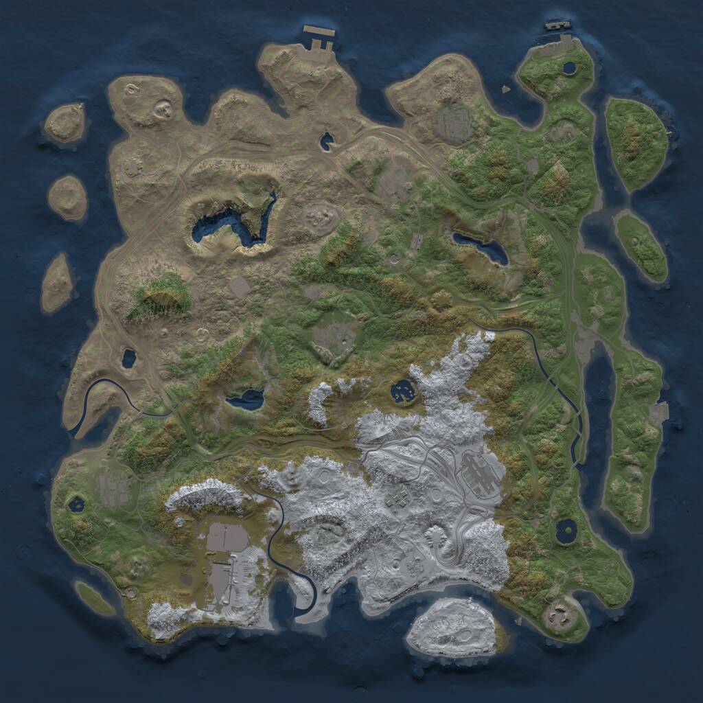 Rust Map: Procedural Map, Size: 4500, Seed: 56678637, 15 Monuments