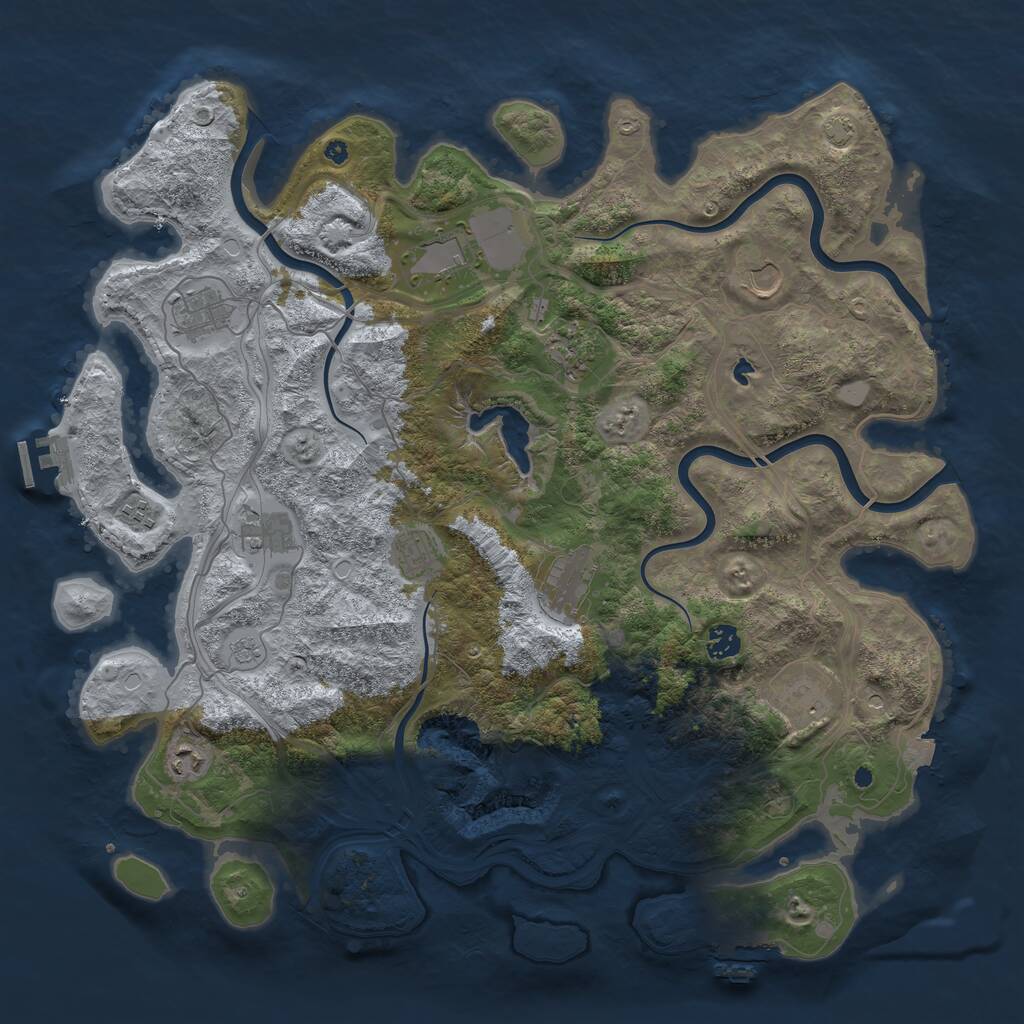 Rust Map: Procedural Map, Size: 4400, Seed: 794104462, 17 Monuments