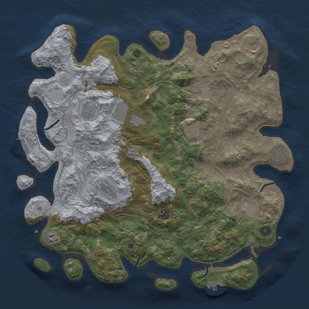 Rust Map: Procedural Map, Size: 4400, Seed: 794104462, 20 Monuments