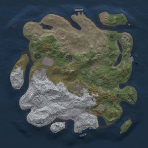 Thumbnail Rust Map: Procedural Map, Size: 3500, Seed: 1615116783, 15 Monuments