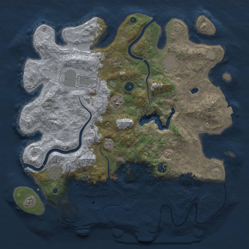 Rust Map: Procedural Map, Size: 4000, Seed: 65370856, 13 Monuments