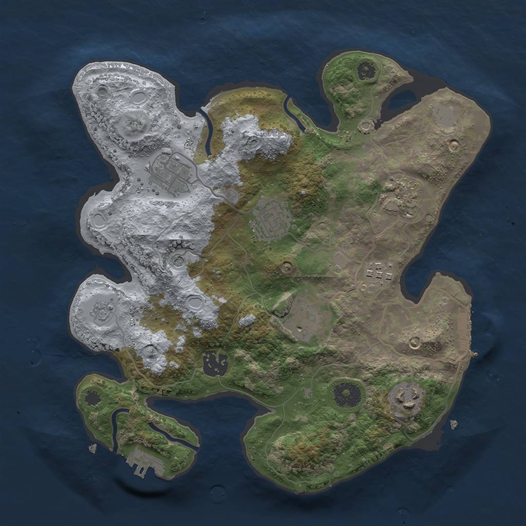 Rust Map: Procedural Map, Size: 3000, Seed: 4026139, 16 Monuments