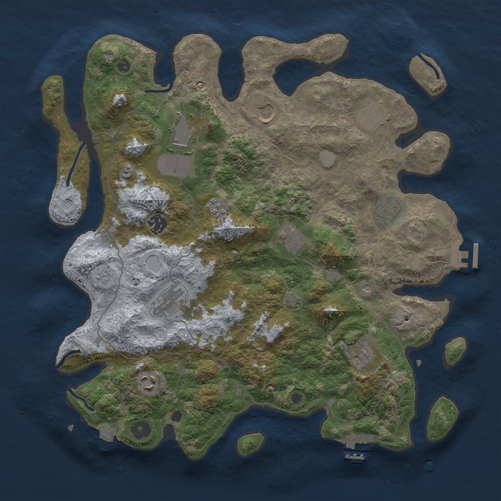 Rust Map: Procedural Map, Size: 4000, Seed: 1094056206, 16 Monuments