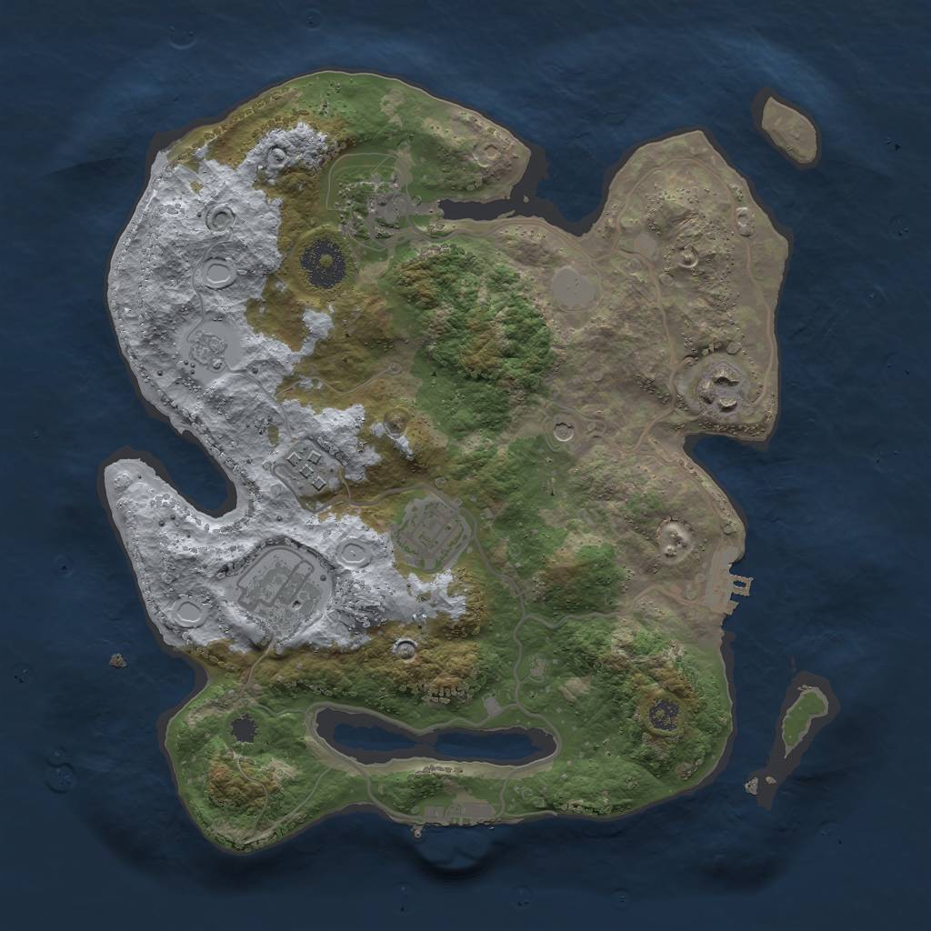 Rust Map: Procedural Map, Size: 3000, Seed: 2446935, 14 Monuments