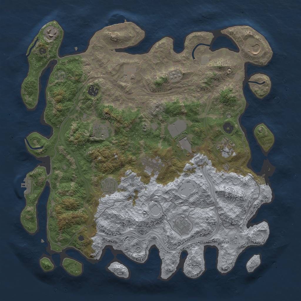 Rust Map: Procedural Map, Size: 4250, Seed: 84471783, 20 Monuments