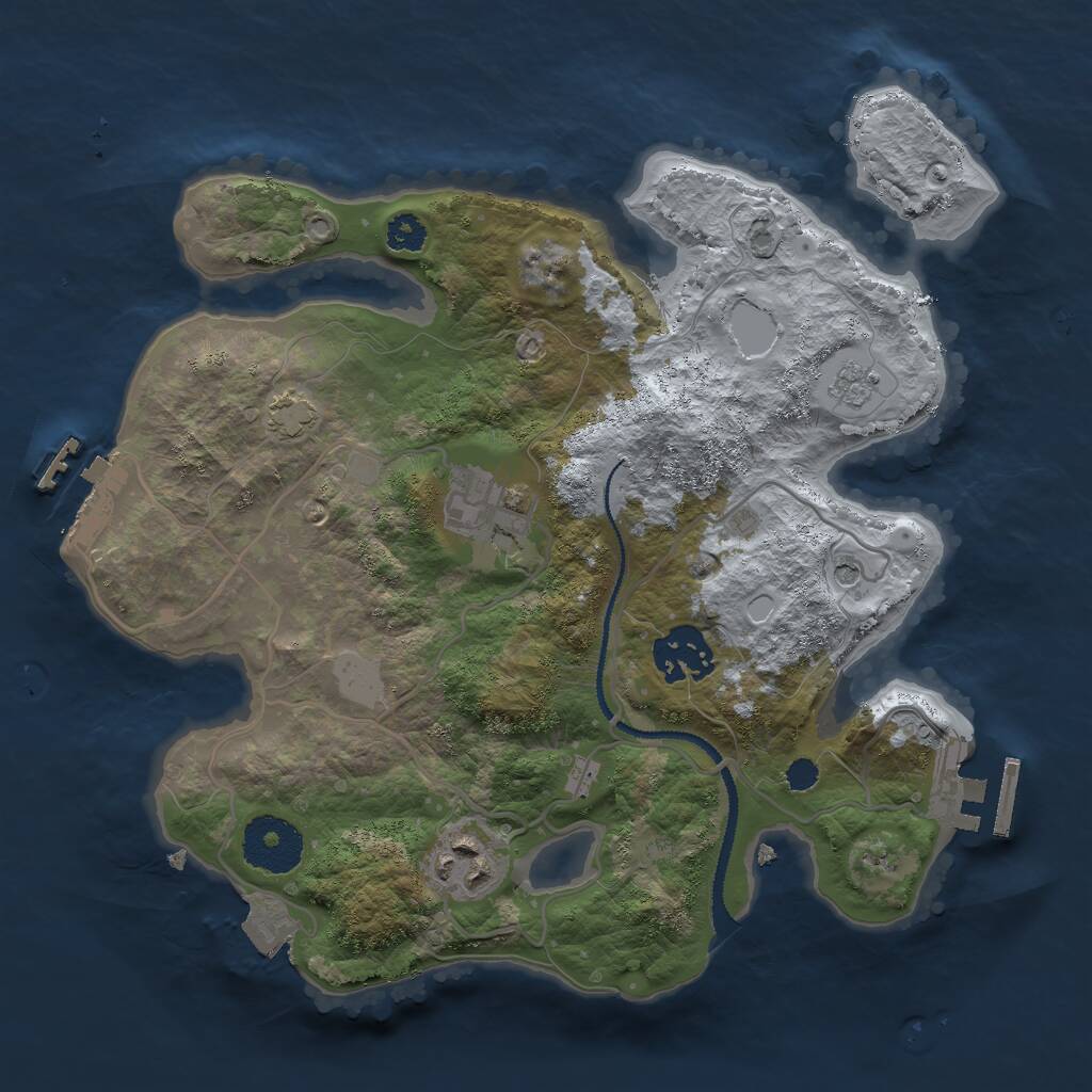 Rust Map: Procedural Map, Size: 2800, Seed: 1398640168, 9 Monuments