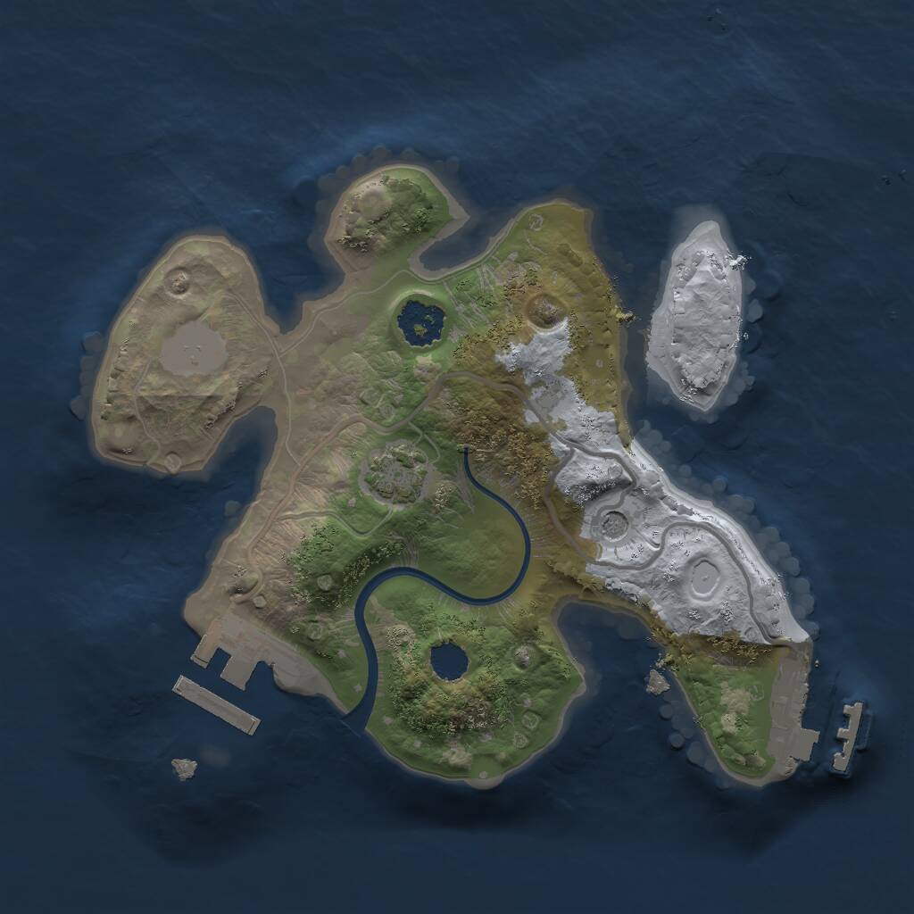 Rust Map: Procedural Map, Size: 2000, Seed: 1297, 5 Monuments