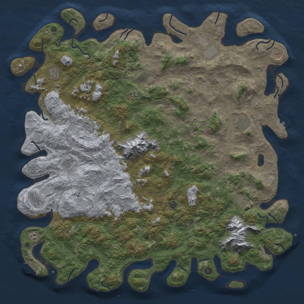 Rust Map: Procedural Map, Size: 6000, Seed: 67455, 20 Monuments