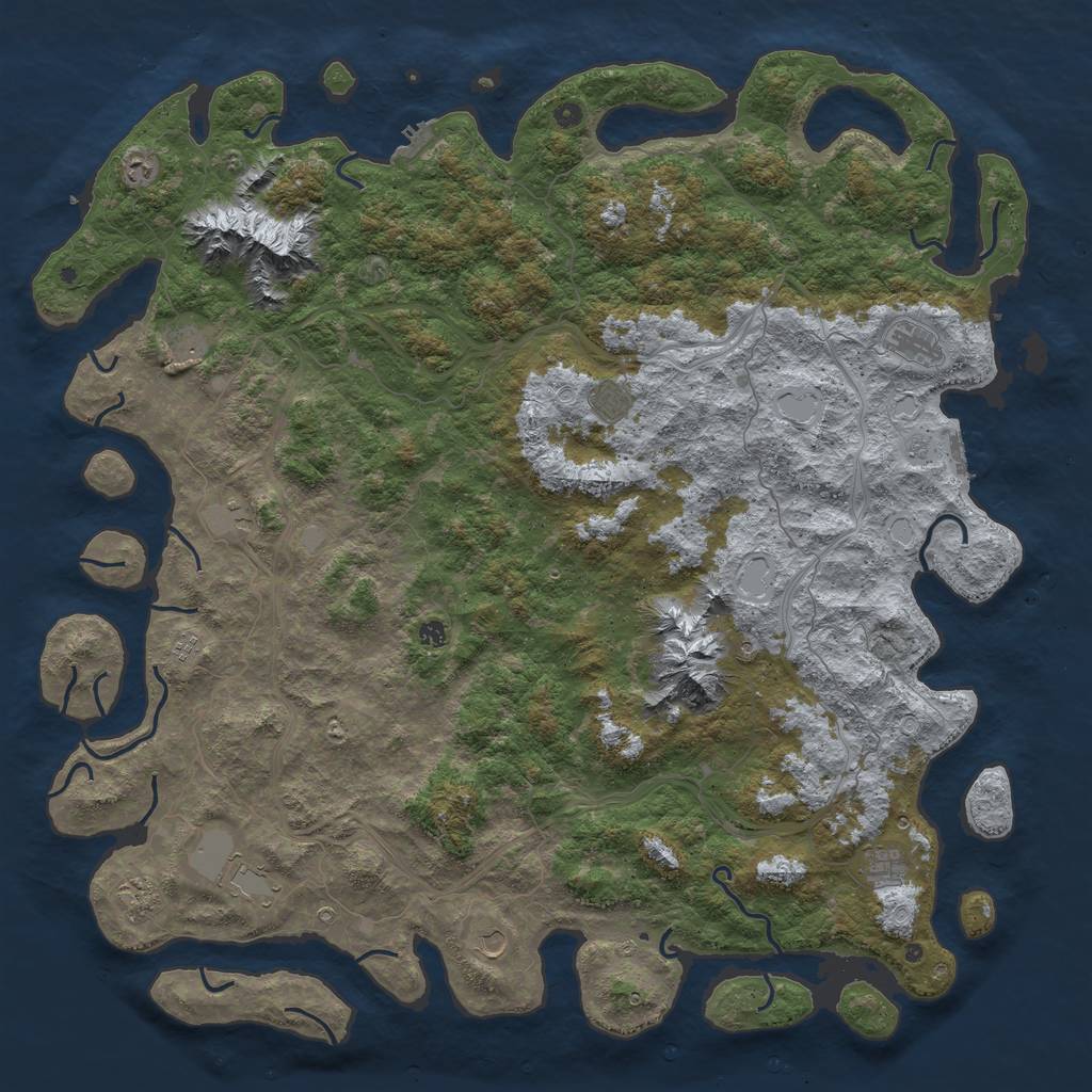 Rust Map: Procedural Map, Size: 6000, Seed: 1922, 20 Monuments