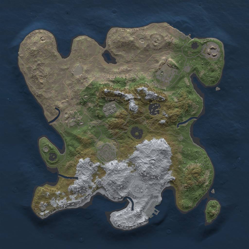 Rust Map: Procedural Map, Size: 3000, Seed: 25603, 15 Monuments