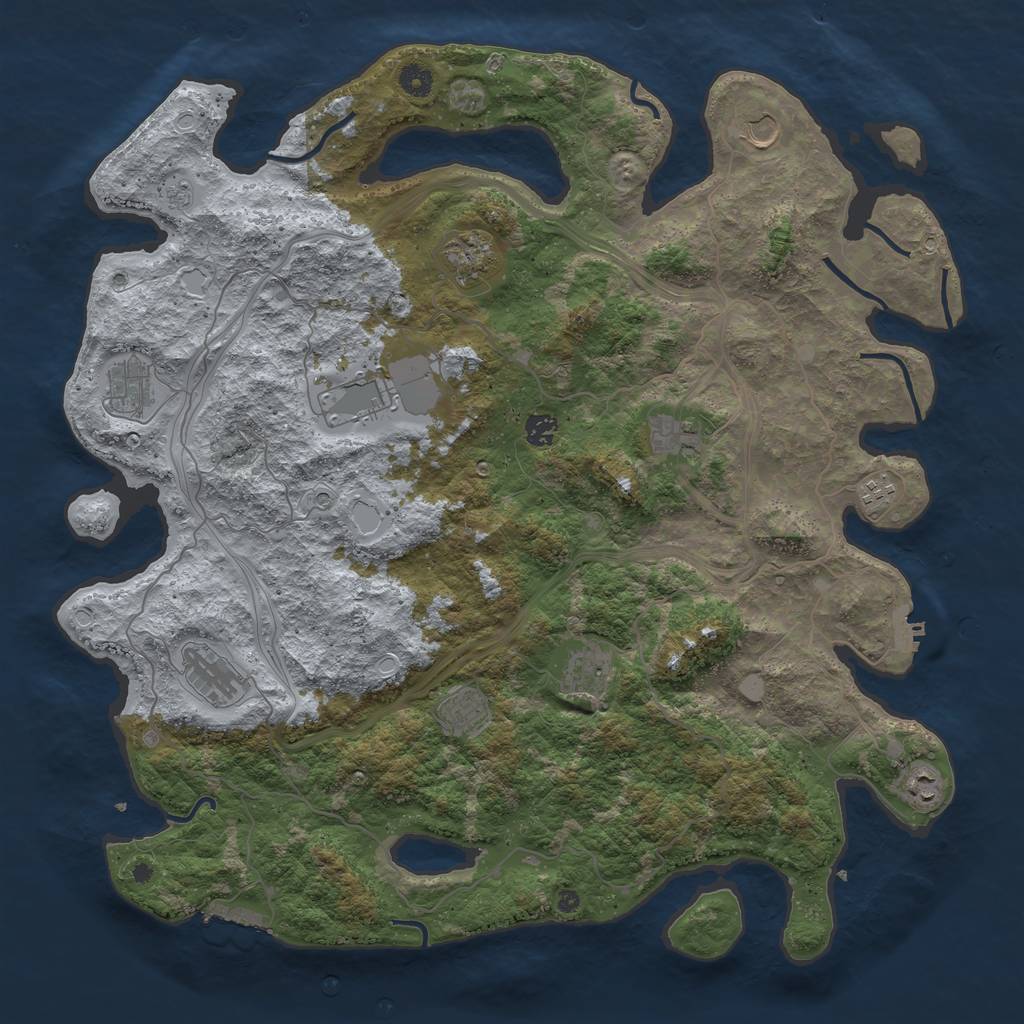 Rust Map: Procedural Map, Size: 4600, Seed: 145778, 20 Monuments