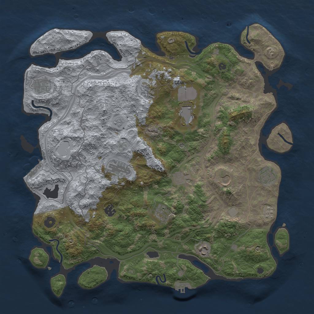 Rust Map: Procedural Map, Size: 4250, Seed: 494624111, 20 Monuments