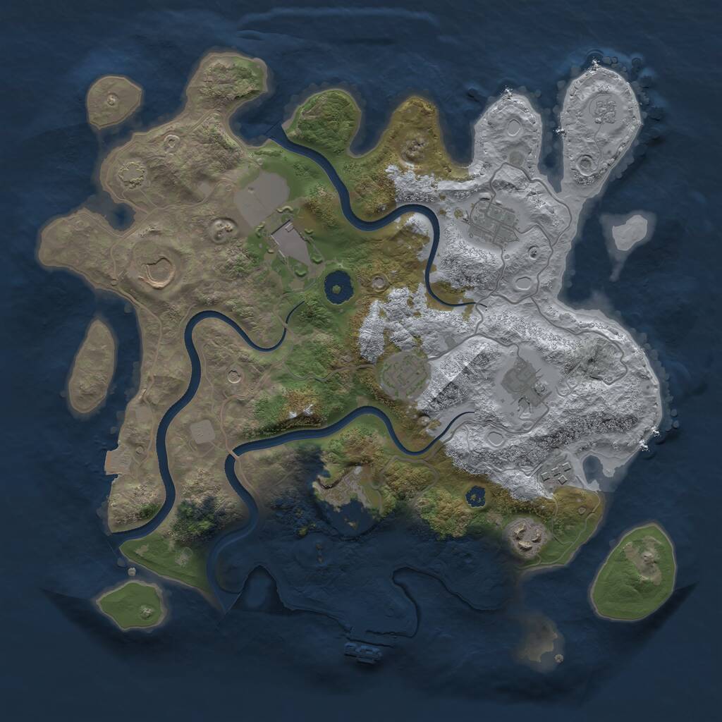 Rust Map: Procedural Map, Size: 3500, Seed: 14974722, 13 Monuments