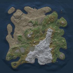 Thumbnail Rust Map: Procedural Map, Size: 3600, Seed: 1057847538, 17 Monuments