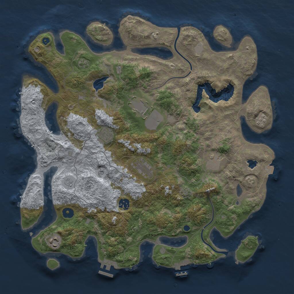 Rust Map: Procedural Map, Size: 4000, Seed: 831018316, 13 Monuments