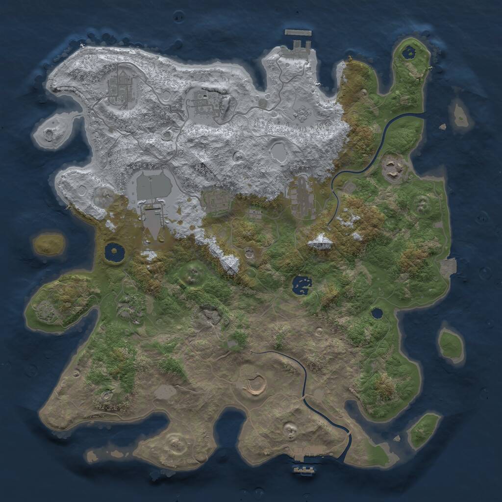Rust Map: Procedural Map, Size: 3800, Seed: 4848, 15 Monuments