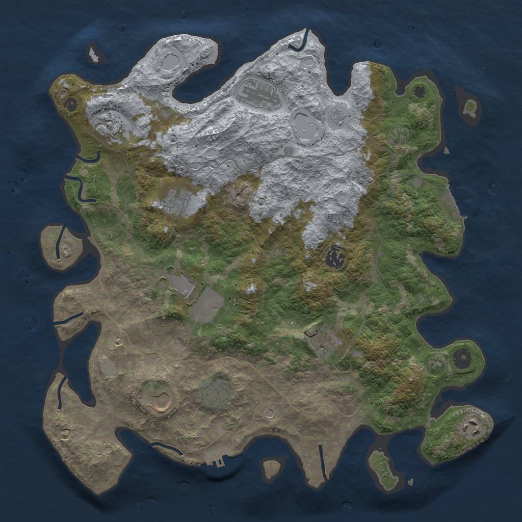 Rust Map: Procedural Map, Size: 4000, Seed: 282868489, 19 Monuments