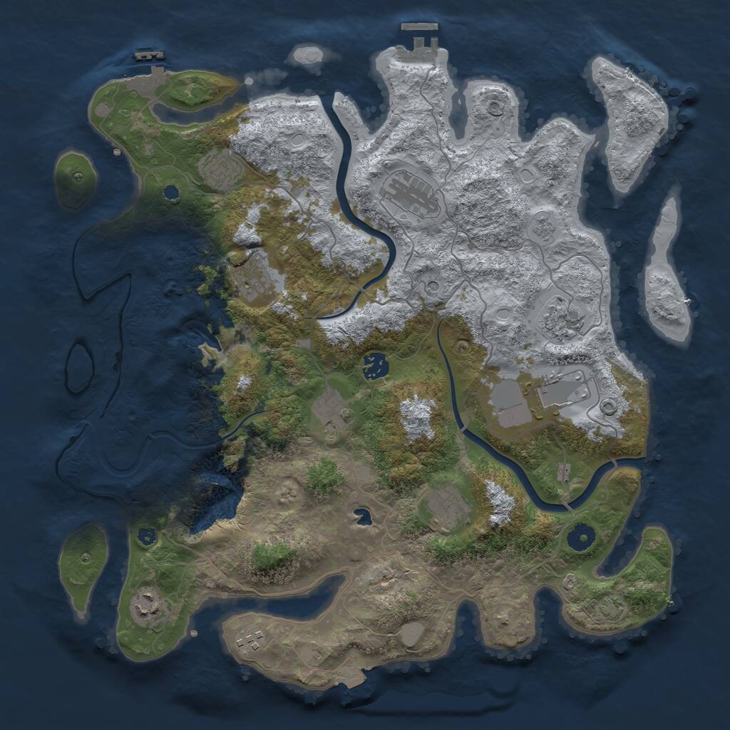 Rust Map: Procedural Map, Size: 4000, Seed: 101240152, 16 Monuments