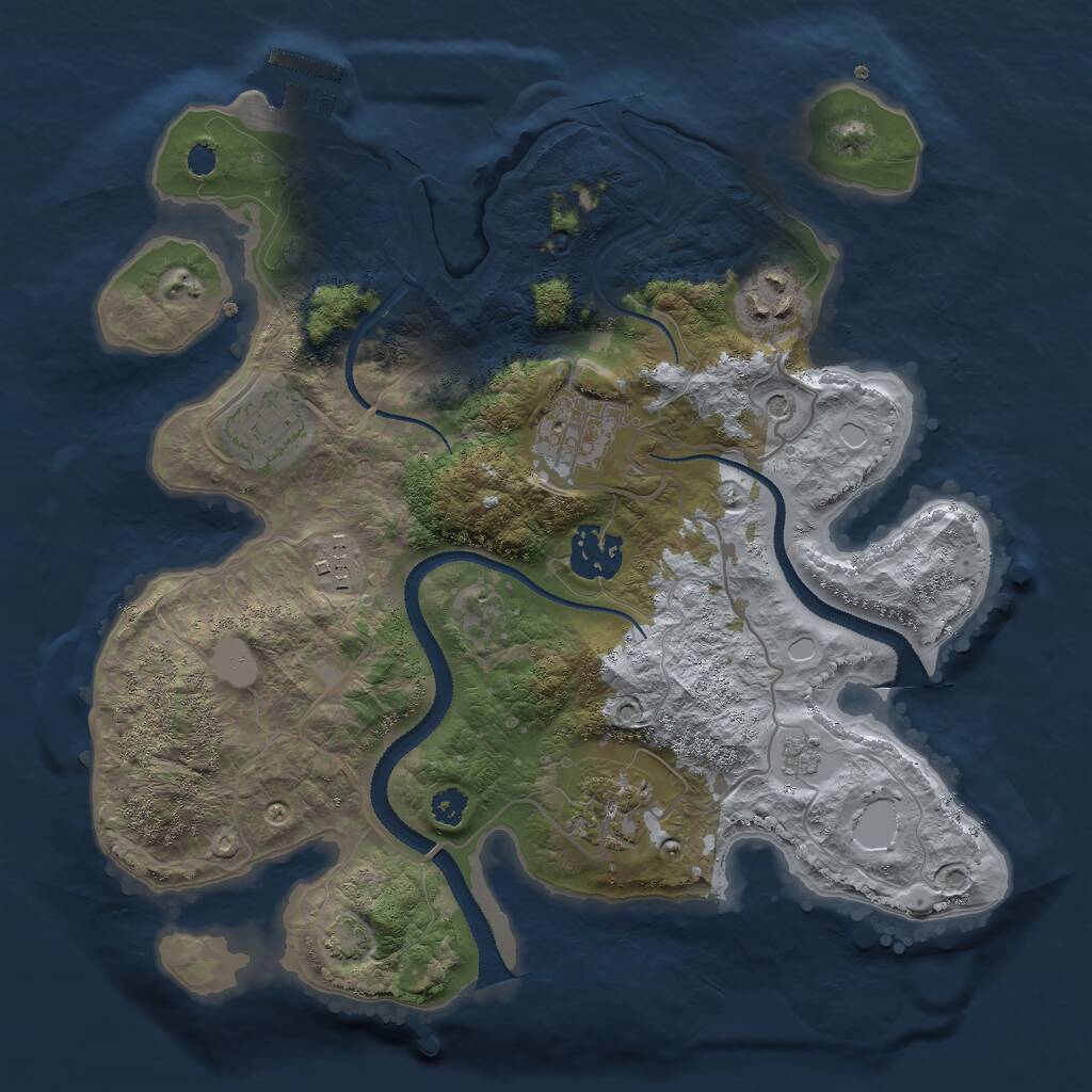 Rust Map: Procedural Map, Size: 3000, Seed: 1944825453, 11 Monuments