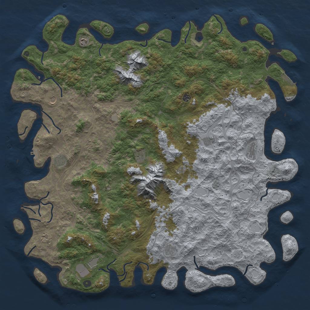 Rust Map: Procedural Map, Size: 6000, Seed: 653168468, 20 Monuments